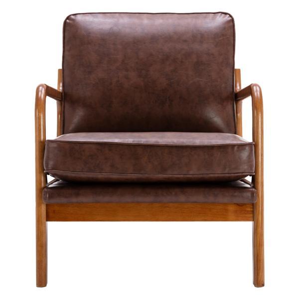 Hortensia Accent Chair - Brown Finish Frame - Boucle Upholstery 