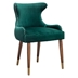 Vallorca Accent Chair - Green Velvet Upholstery - Nailhead Trim - Black Finish Legs