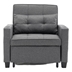 Ventosa 68" Futon Chair Bed - 3-in-1 Convertible Chair with USB Ports - Dark Grey Linen Fabric