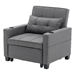 Ventosa 68" Futon Chair Bed - 3-in-1 Convertible Chair with USB Ports - Dark Grey Linen Fabric - CAB1251