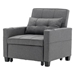 Ventosa 68" Futon Chair Bed - 3-in-1 Convertible Chair with USB Ports - Dark Grey Linen Fabric - CAB1251