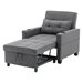 Ventosa 68" Futon Chair Bed - 3-in-1 Convertible Chair with USB Ports - Dark Grey Linen Fabric - CAB1251