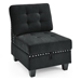 Ellington 26" Single Chair for Modular Sectional - Black Velvet - Eucalyptus Wood Frame - CAB1269