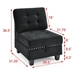 Ellington 26" Single Chair for Modular Sectional - Black Velvet - Eucalyptus Wood Frame - CAB1269