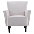 Asteria - Modern Accent Armchair - White Linen - Solid Wood Feet