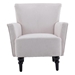 Asteria - Modern Accent Armchair - White Linen - Solid Wood Feet - CAB1272