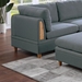 Cornerstone 36" Corner Wedge Sofa - Steel Color Dorris Fabric  - Wooden Legs - CAB1282