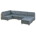 Cornerstone 36" Corner Wedge Sofa - Steel Color Dorris Fabric  - Wooden Legs - CAB1282