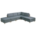 Cornerstone 36" Corner Wedge Sofa - Steel Color Dorris Fabric  - Wooden Legs - CAB1282