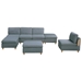 Cornerstone 36" Corner Wedge Sofa - Steel Color Dorris Fabric  - Wooden Legs - CAB1282