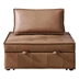 Tenebris 78" Faux Leather Ottoman Sofa Bed - Brown