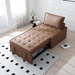 Tenebris 78" Faux Leather Ottoman Sofa Bed - Brown - CAB1289