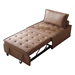 Tenebris 78" Faux Leather Ottoman Sofa Bed - Brown - CAB1289