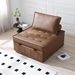 Tenebris 78" Faux Leather Ottoman Sofa Bed - Brown - CAB1289