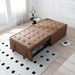 Tenebris 78" Faux Leather Ottoman Sofa Bed - Brown - CAB1289