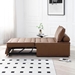 Tenebris 78" Faux Leather Ottoman Sofa Bed - Brown - CAB1289