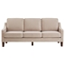 Willowbrook 74" 3 Seater Sofa - Taupe Velvet Fabric Upholstery - Solid Wooden Frame and Legs