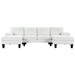 Ferndale 112" U-Shaped Sectional Sofa with Double Chaise - Beige Granular Velvet - Solid Wood Frame - CAB1307