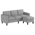 Heritage '77' Sectional Sofa - Light Gray - Reversible Ottoman - Wood Frame