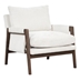 Radcliffe Accent Chair - Mid-Century Modern Velvet - White - Espresso Finish Frame