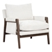 Radcliffe Accent Chair - Mid-Century Modern Velvet - White - Espresso Finish Frame - CAB1316