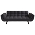 Dramatic 57" Loveseat Sofa Bed - Black Velvet - Solid Wood Frame