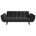 Dramatic 57" Loveseat Sofa Bed - Black Velvet - Solid Wood Frame - CAB1331