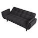 Dramatic 57" Loveseat Sofa Bed - Black Velvet - Solid Wood Frame - CAB1331