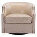 Zest Swivel Chair - Beige Polyesther Fabric - Black Metal Base - CAB1338