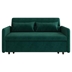 Wantage 54" Sofa pull Out Bed with 2 Pillows - Green Velvet Fabric - Solid Wood Frame