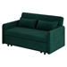 Wantage 54" Sofa pull Out Bed with 2 Pillows - Green Velvet Fabric - Solid Wood Frame - CAB1349