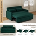 Wantage 54" Sofa pull Out Bed with 2 Pillows - Green Velvet Fabric - Solid Wood Frame - CAB1349