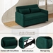 Wantage 54" Sofa pull Out Bed with 2 Pillows - Green Velvet Fabric - Solid Wood Frame - CAB1349