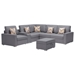 Havenwood 106" Sectional Sofa with Interchangeable Legs - Pillows - Storage Ottoman - USB Charging Ports - Cupholders - Storage Console Table - Gray Linen Fabric - CAB1350