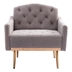 Nob Hill Accent Chair - Grey Teddy Fabric - Rose Golden Finish Feet