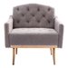 Nob Hill Accent Chair - Grey Teddy Fabric - Rose Golden Finish Feet - CAB1351