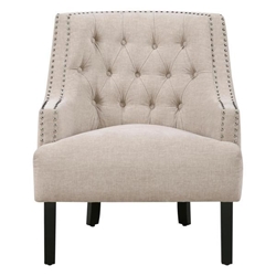 Orchard Accent Chair - Beige Multi Chenille Upholstery - Black Finish Legs 