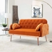 Veltara Loveseat - Orange Velvet - Metal Feet - CAB1359