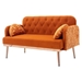 Veltara Loveseat - Orange Velvet - Metal Feet - CAB1359