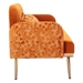 Veltara Loveseat - Orange Velvet - Metal Feet - CAB1359