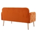 Veltara Loveseat - Orange Velvet - Metal Feet - CAB1359