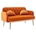 Veltara Loveseat - Orange Velvet - Metal Feet - CAB1359