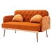 Veltara Loveseat - Orange Velvet - Metal Feet - CAB1359