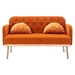 Veltara Loveseat - Orange Velvet - Metal Feet - CAB1359