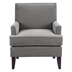 Larchmont Track Arm Accent Chair - Grey Polyester - Merlot Finish Birch Legs