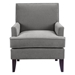 Larchmont Track Arm Accent Chair - Grey Polyester - Merlot Finish Birch Legs - CAB1362