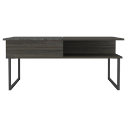 Easton Lift Top Coffee Table with Hidden Storage - Carbon Espresso and Onyx 