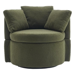 Eccleston Swivel Accent Chair with Storage and Back Cushion - Green 