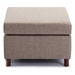 Davenport 112" Sectional Sofa with 1 Ottoman - Brown Linen Fabric - Rubberwood Frame - CAB1374