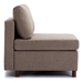 Davenport 112" Sectional Sofa with 1 Ottoman - Brown Linen Fabric - Rubberwood Frame - CAB1374